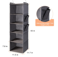 Hanging closet organizer with shelves and pockets - Image 2