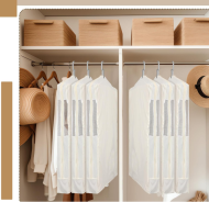 Cotton garment storage bags for hanging clothes