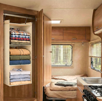 Dual hanging closet organizer for wardrobe storage